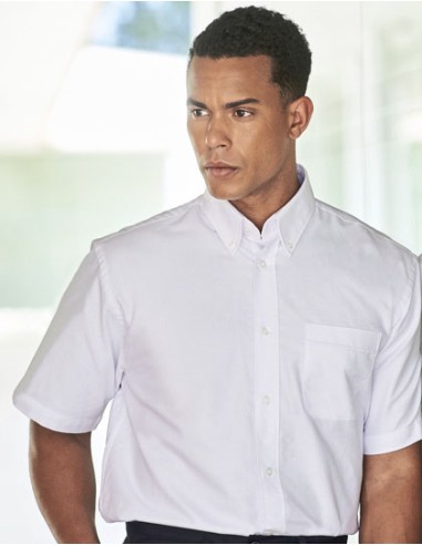 HEN-H515-Mens Classic Short Sleeved Oxford Shirt